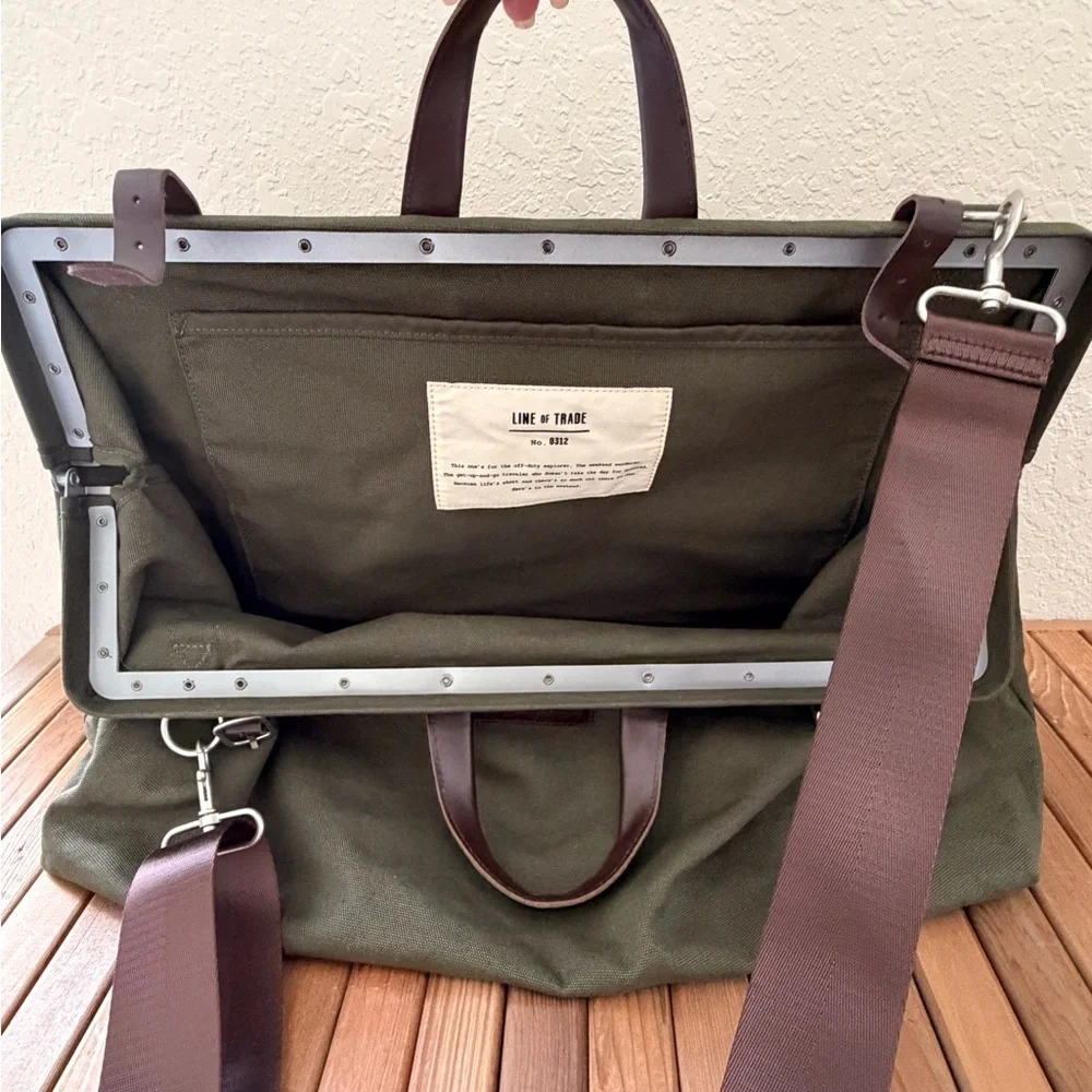 Line of Trade Canvas Weekender Duffle Retro Bag Olive Green